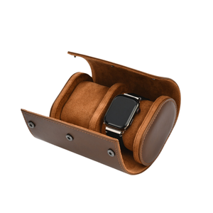 2 घड़ियों के लिए कस्टम उच्च गुणवत्ता वाला लेदर वॉच रोल केस लेदर वॉच बॉक्स केस - Product Image 4