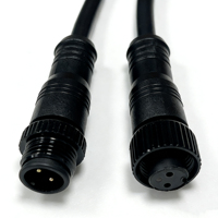Connecteur circulaire étanche M12 2 broches mâle/femelle industriel avec câble isolé en PVC