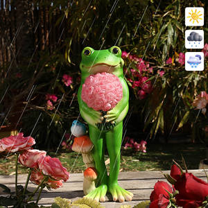 Illuminazione Solare da Esterno, Statue in Resina di Rana e Coniglio, Piccole Decorazioni per Zoo e Giardino, Decorazioni Luminose per Matrimoni - Product Image 2