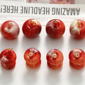 งานหัตถกรรมแอปเปิ้ลสามมิติต่างหูเรซินแอปเปิ้ลเหมือนจริง3D กำไลข้อมือเครื่องประดับผม - Product Image 2