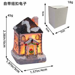 Decoraciones navideñas, casita de resina navideña transfronteriza, casa luminosa colorida, adornos de escritorio, venta al por mayor - Product Image 6