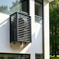 Cache extérieur pour unité de climatisation en alliage d'aluminium à lames orientables - Protection solaire, adapté aux climats tropicaux