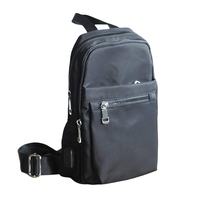 Op maat gemaakte hoogwaardige vintage unisex nylon zwarte schoudertas, klein crossbody tasje met ritssluiting, draagbaar ontwerp, polyester voor dames en heren