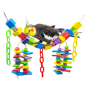 Jouets à mâcher pour oiseaux en bois naturel, blocs pour animaux de compagnie, jouets pour perroquets, jouets à mordre pour oiseaux en cage - Product Image 1