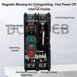 Автоматический выключатель в литом корпусе (MCCB) 16А-250А, 2P/<span class=keywords><strong>3P</strong></span>, 500В-1500В для аккумуляторных модулей и систем накопления энергии, CE, оптовая продажа напрямую с завода - Product Image 3