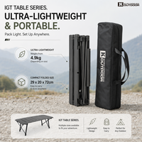 Table pliante légère en aluminium IGT, table portable d'extérieur pour le camping, le pique-nique, le barbecue, la pêche et les voyages en camping-car