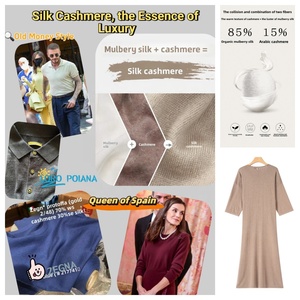 Consinee Luxury Loungewear Kaftan abito 85% di seta di gelso 15% Cashmere francese Boho Street eleganza Machine a maglia sottile a maglia lunga - Product Image 3