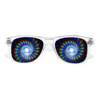 Lunettes de soleil drôles Love and Star Lunettes à effets spéciaux Lunettes de diffraction de feux d'artifice Lunettes de soleil de fête à miroir optique