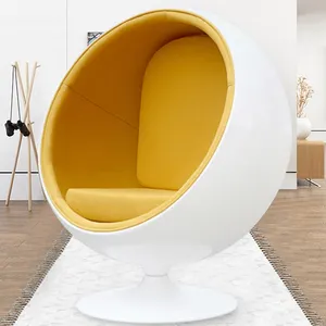 Furnitur seni kursi sofa bulat tunggal, kursi bola bentuk telur modern sederhana gaya waby-sabi