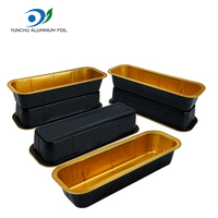 Foil Tray Box Aluminum 1060mm Foil Containers Black Gold 300*106*55mm Rectangular Tray for Aluminum Foil Containers