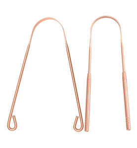 Herramientas de cuidado de higiene bucal 100% raspador limpiador de lengua de cobre puro para adultos - Product Image 4