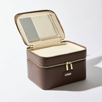 Trousses de maquillage en cuir Saffiano texturé, trousse de toilette de voyage, organiseur de cosmétiques, fermeture éclair étanche, grande capacité, pochette de maquillage