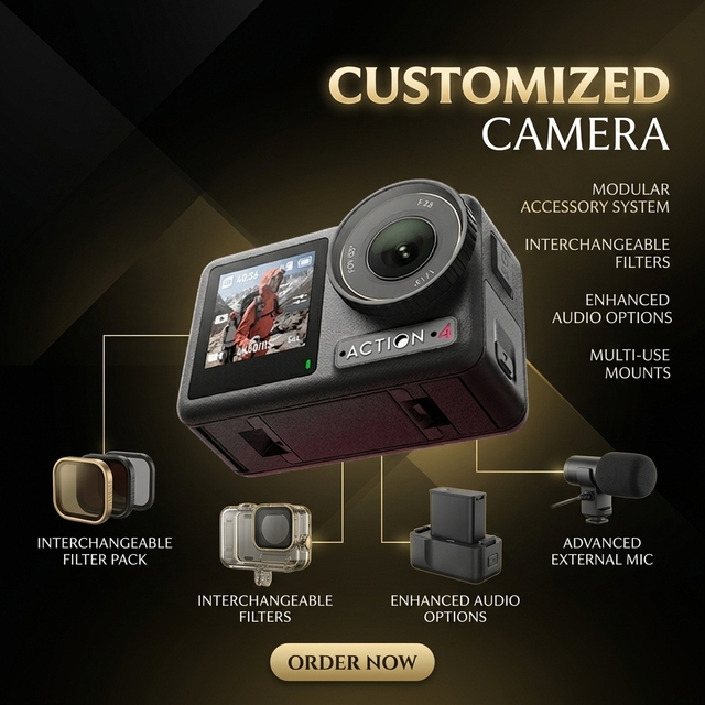 Customize Hands-Free Action Camera: Voice & Gesture Control, 3-Mic, Super Night Vision for Riding/Running Sports Camera Solution
