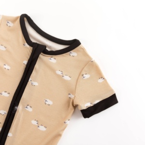 Miozing İlkbahar/Sonbahar Stokta Yumuşak Esnek Bambu Elyaf Bebek Çift Fermuarlı Pijama Toptan Butik Küçük Siparişler İçin - Product Image 5