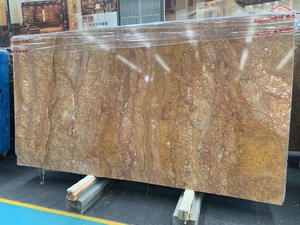 Losas de Mármol de Cuarzo Dorado <span class=keywords><strong>Van</strong></span> <span class=keywords><strong>Gogh</strong></span>, Mármol Dorado de Lujo con Vetas Artísticas, Pulido, Venta al por Mayor - Product Image 5