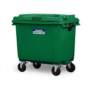 Contenedor de Basura de Plástico HDPE Verde Premium de 660L |   Contenedor de Basura Resistente para Exteriores – Venta Directa de Fabricante Turco - Product Image 1