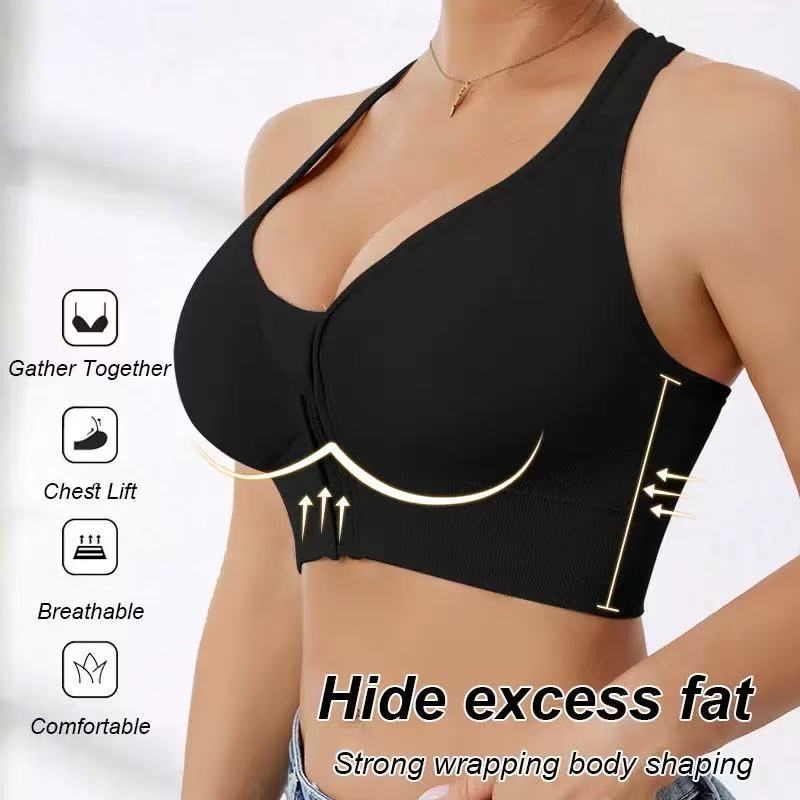 The New High-strength Shockproof Women's Yoga Bra with a Front Zipper Is Suitable for Gyms