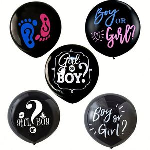 Globo Personalizado Unisex de 36 Pulgadas, Negro Brillante con Confeti, para Baby Shower - Product Image 3