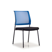 Chaise de bureau simple sans roue Base fixe Salle de réunion de conférence Chaise de visiteur Formation de bureau Chaise de réunion
