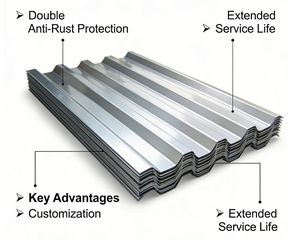 Meilleur prix pour tôle de <span class=keywords><strong>toiture</strong></span> galvanisée, plaque d'acier ondulée revêtue de couleur, brun foncé, 4' x 8', norme BS, mi-dure, à paillettes régulières - Product Image 2