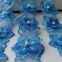 Bordure en dentelle perlée colorée de 4,5 cm de large, broderie faite main, accessoires de couture DIY, tissu pour robes