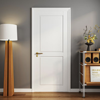 Porte intérieure moderne à 2 panneaux en MDF moulé blanc, finition imperméable, pour projets de rénovation d'appartements