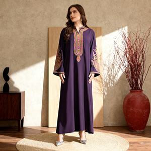 Abaya de luxe en polyester brodé sur mesure de qualité supérieure pour femmes musulmanes, robe de soirée élégante - Product Image 4