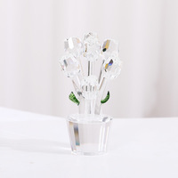 HBL UV Verre Imprimé Cristal Rose Bouquet Ornement Décoration Cadeau pour Anniversaire De Mariage Centres De Table