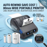 Imprimante thermique portable sans fil pour étiquettes, factures et codes-barres, 80 mm, 203 dpi, en stock