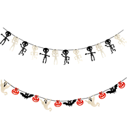 Guirlande d'Halloween avec squelettes, chauves-souris, citrouilles et fantômes pour les murs et les portes d'Halloween