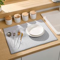 Comptoir en verre Tapis pliable pour sécher la vaisselle avec boucles Tapis de protection pour support sec