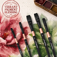 Ensemble de pinceaux à aquarelle en poils d'écureuil noir de qualité supérieure, 5 pièces, pinceaux professionnels pour peinture à l'aquarelle, plats 6/10/14/18/20