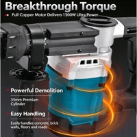 LYUWO Lithium Electric Pickaxe, Pembongkaran Dinding, Palu Listrik, Pemasangan Dinding Kelas Industri, Saluran Kabel, Beton