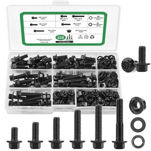 M6 <b>Flange</b> <b>Bolts</b> Hex Nut Washer Kit 228 Pcs Grade 10.9 High Strength Construction Industry Use - Product Image 1