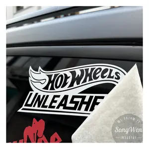 Kustom Logo Die Cut tahan air Transfer Kendaraan tahan UV luar ruangan vinil mobil stiker Transfer bening pita 3d stiker jendela mobil