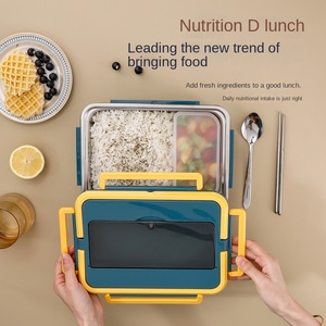 Boîte à lunch de chauffage électrique en acier inoxydable 304 pour les employés de bureau Capacité 1.1-1.2L - Product Image 3