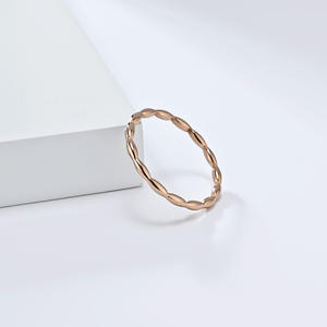 French Style Minimalist Geometric Teardrop Titanium Steel <b>Ring</b> <b>Plain</b> Band Daily Wear Unisex Jewelry - Product Image 2