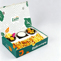 Op maat gemaakte vouwbare hoogwaardige papieren doos voor voedsel, snacks, gedroogd fruit en gezonde geschenkverpakkingen met sausbakje