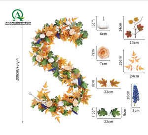 <span class=keywords><strong>Fiore</strong></span> di rosa <span class=keywords><strong>zucca</strong></span> artificiale autunno foglie d'acero ghirlanda autunno appesa vite per il ringraziamento a casa festa di nozze decorazioni per le vacanze - Product Image 2