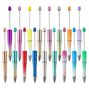 Großhandel DIY-Perlen Schule Büro Schreiben Kugelschreiber Kunststoff-Gläser individualisierbare Perlen-Stifte - Product Image 5