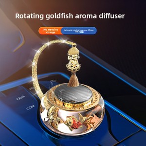Nouveau diffuseur d'aromathérapie solaire rotatif en verre pour voiture 2026, motif poisson rouge, diffuseur océanique créatif, anti-moustiques à fixer sur le siège - Product Image 2