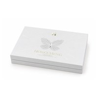 Boîte cadeau rigide personnalisée avec couvercle et base blancs, papillon en relief 3D, emballage en feuille d'or et d'argent pour cosmétiques et coffrets cadeaux