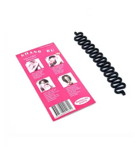 Magia Ferramenta Trança Francesa 1pc Preto com Gancho de Cabelo Borda Bolo Do Cabelo Torção Styling Tools Rolo de Cabelo Braider DIY Tecer Trança