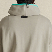 Grosir kustom kualitas tinggi 400GSM katun mewah Cropped Hoodie Pullover pria kustom Hoodie kelas berat longgar untuk pria