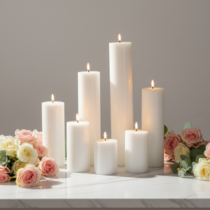 <span class=keywords><strong>Bougie</strong></span> <span class=keywords><strong>LED</strong></span> sans flamme à piles en cire de paraffine, fabriquée à la main, écologique et sûre, modèle PILLAR de Mermei - Product Image 1
