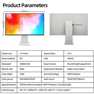 Kuycon 27 Inch Aluminium Uiterlijk Display 2K 4K 5K Resolutie 144Hz Vernieuwen Lcd Monitoren Gaming Pc Desktop Monitor - Product Image 5