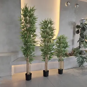 Wholesale Hot Sale Artificial Bamboo Trees And Plants For Indoor Decoration Artifical Plastic Trees Bamboo Plants Fencing