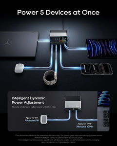 สถานีชาร์จแบบตั้งโต๊ะ CUKTECH 30 Ultra กำลังไฟสูงสุด 300W ชาร์จเร็วผ่านพอร์ต USB-C 5 พอร์ต รองรับการชาร์จเร็ว GaN สำหรับ iPhone 17 อุปกรณ์เสริมสำหรับโต๊ะทำงาน - Product Image 2