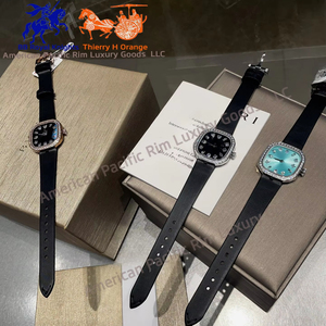 Reloj de Lujo con Diamantes Cuadrados para Mujer, Caja de Acero Inoxidable, Correa de Cuero, Reloj de Pulsera Elegante para Uso Diario y Fiestas - Product Image 5