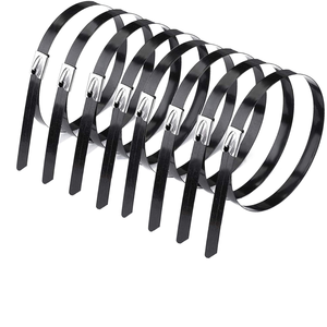 Attache-câble métallique à fermeture éclair, revêtement anti-échappement, 100 pièces, attache-câble multi-usages, attache-câble métallique à verrouillage, attache-câble en acier inoxydable de 4,6 mm - Product Image 1